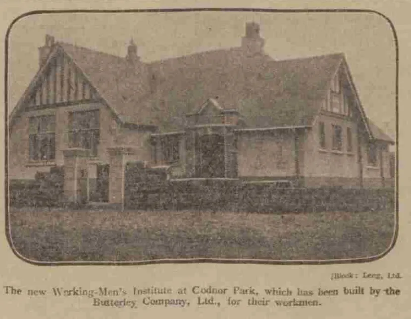 The Codnor Park and Ironville Club building in a photograph from 1914