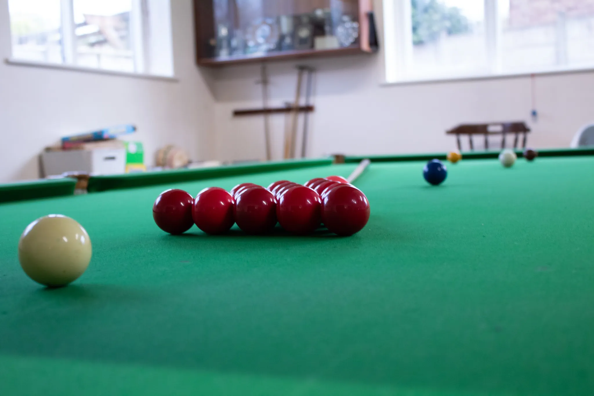 A full-size snooker table inside The Crossings Club